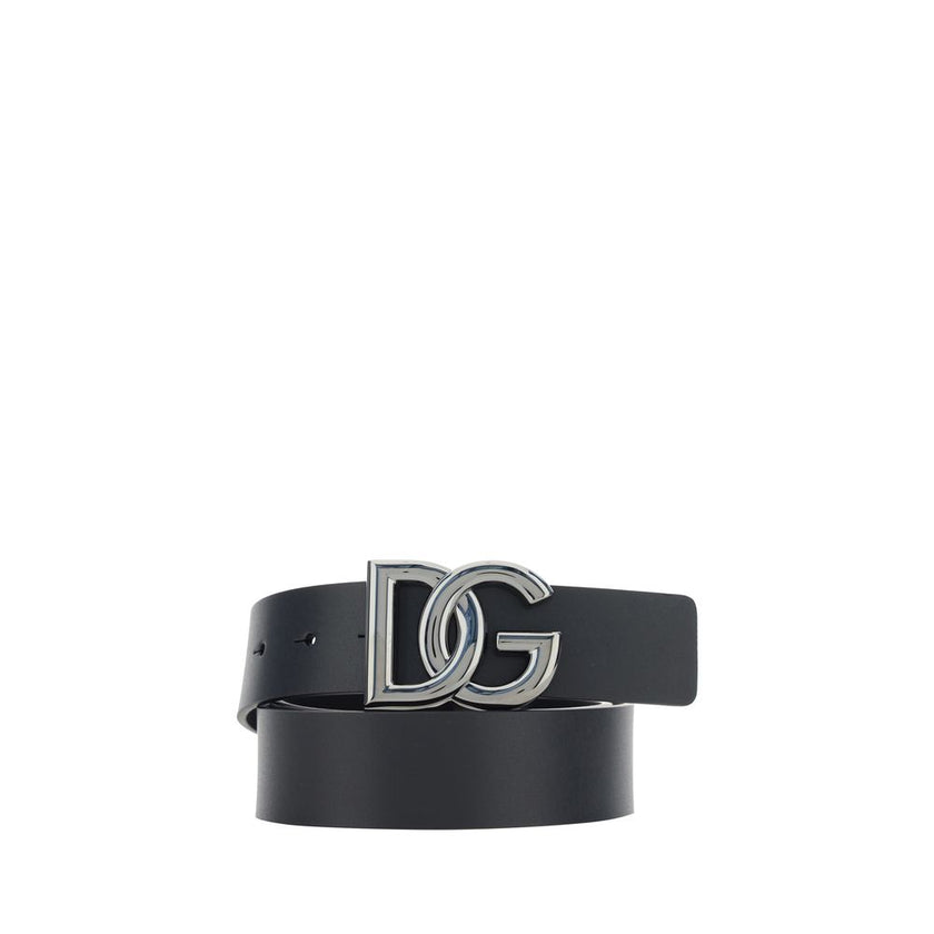 Dolce & Gabbana Schwarzer Kalbsleder Bos Taurus Regular Gürtel