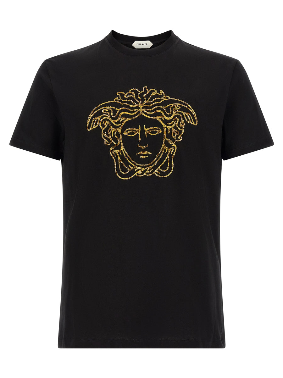 Versace Schwarzes Baumwoll-T-Shirt
