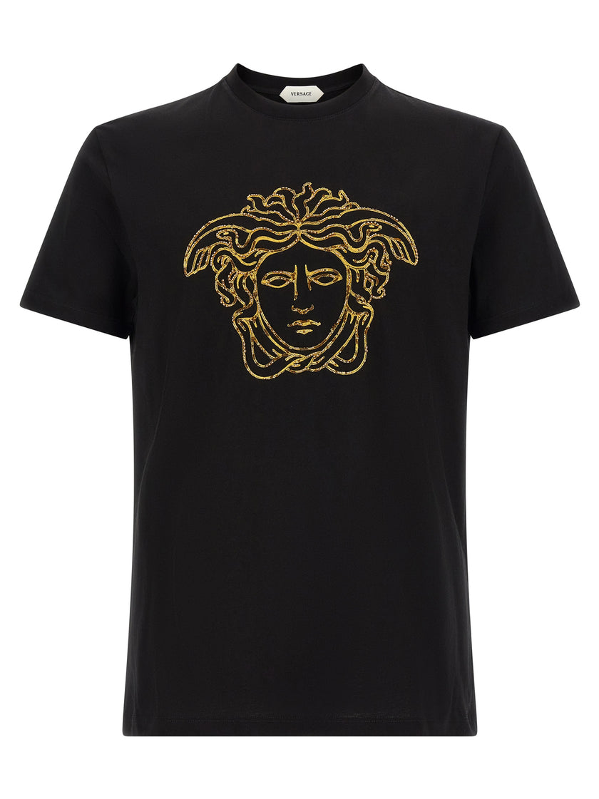 Versace Schwarzes Baumwoll-T-Shirt