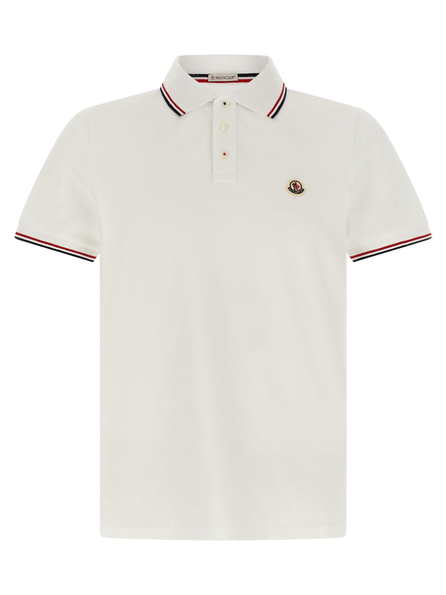 Moncler Weißes Poloshirt aus Baumwolle