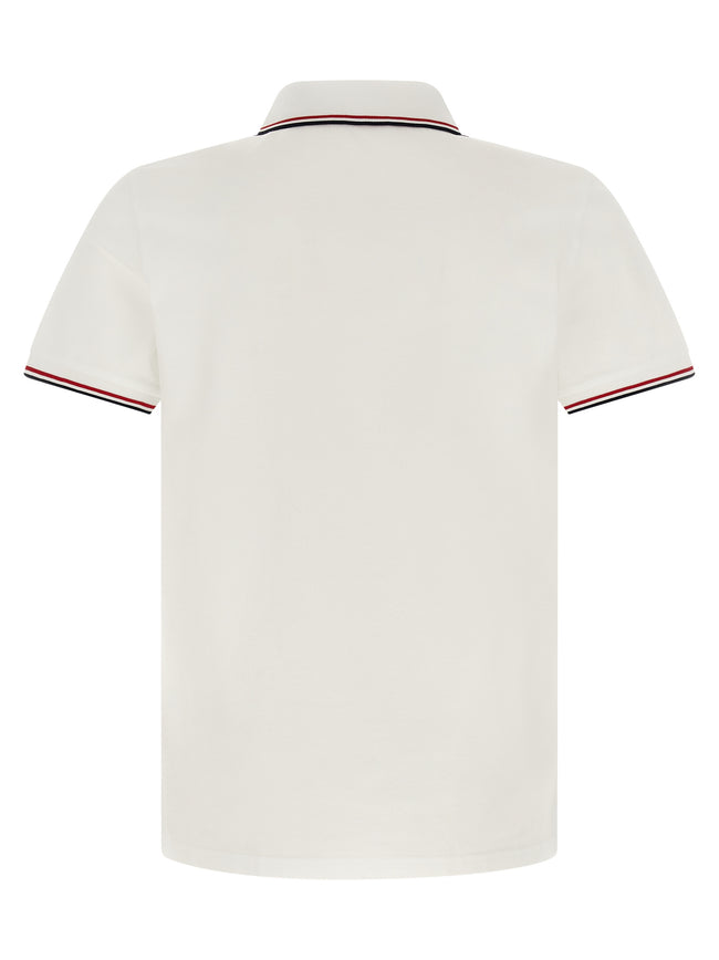 Moncler Weißes Poloshirt aus Baumwolle