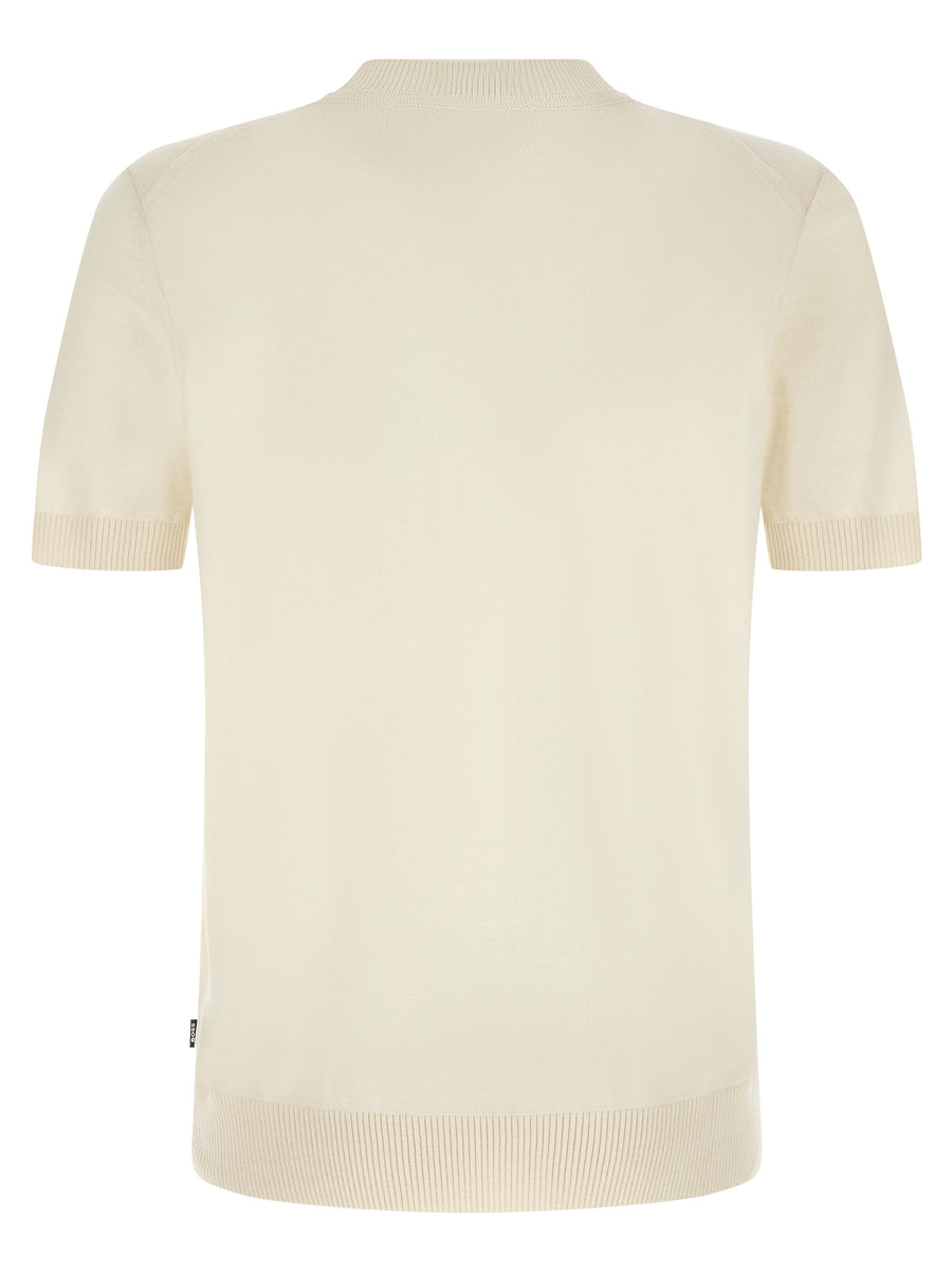 Hugo Boss Weißes T-Shirt aus reiner Schurwolle