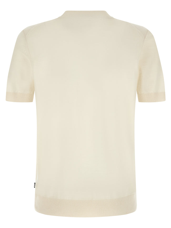 Hugo Boss Weißes T-Shirt aus reiner Schurwolle