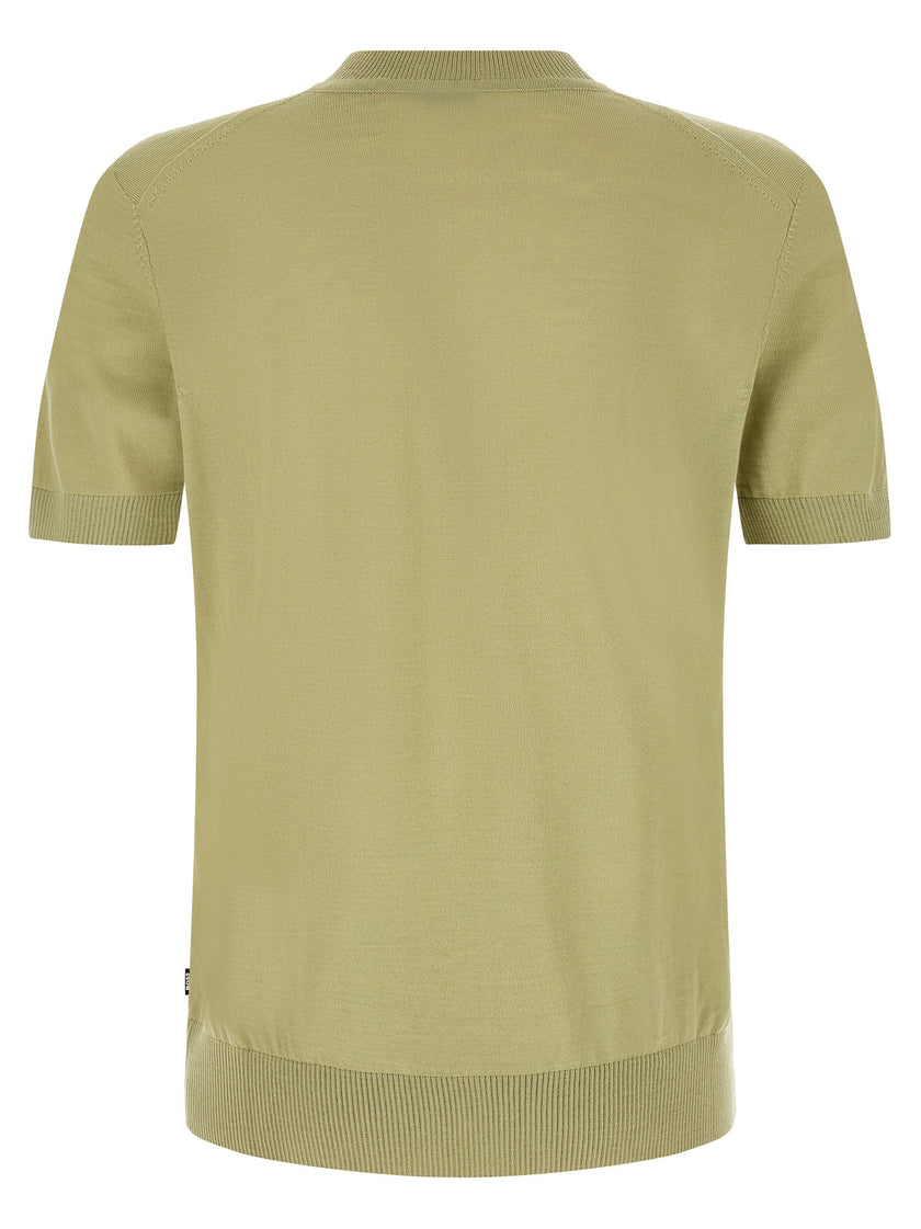 Hugo Boss Bicolor T-Shirt aus reiner Schurwolle