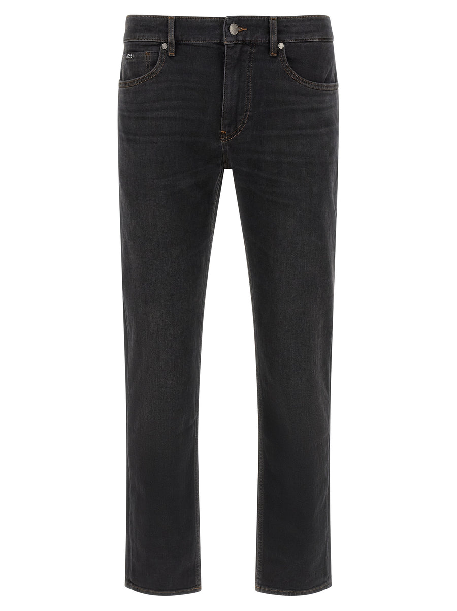 Hugo Boss Schwarze Baumwoll-Jeans mit geradem Bein