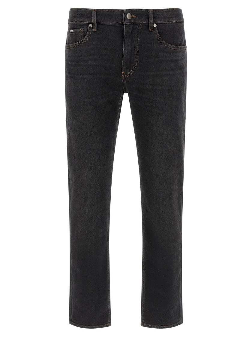 Hugo Boss Schwarze Baumwoll-Jeans mit geradem Bein
