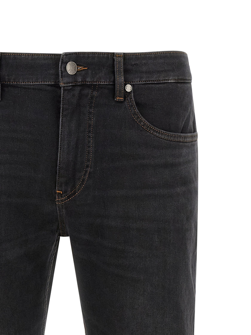 Hugo Boss Schwarze Baumwoll-Jeans mit geradem Bein