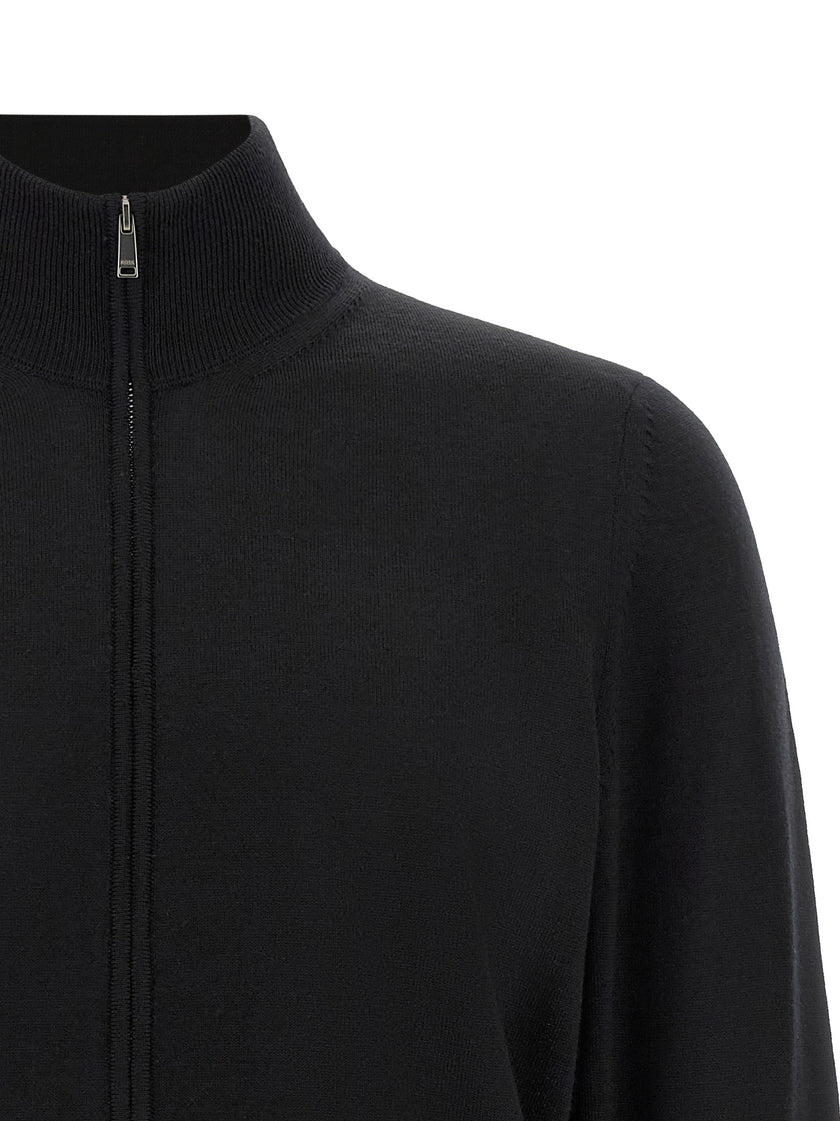 Hugo Boss Schwarzer Cardigan aus Schurwolle
