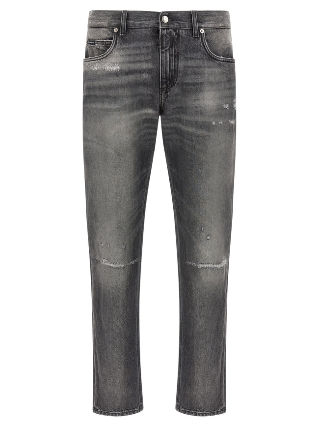 Dolce & Gabbana Graue Jeans aus Baumwolle