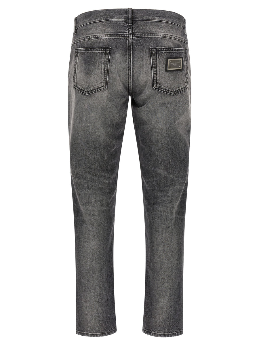 Dolce & Gabbana Graue Jeans aus Baumwolle