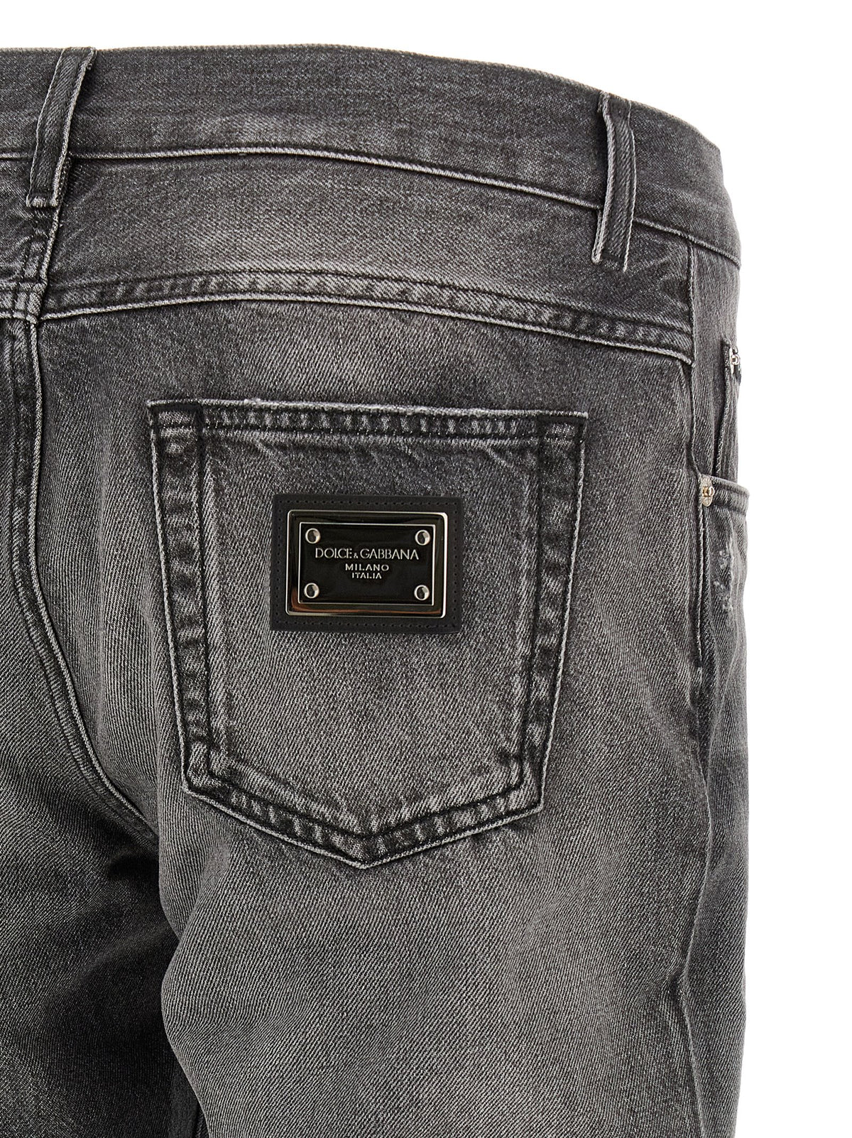 Dolce & Gabbana Grey Cotton Jeans
