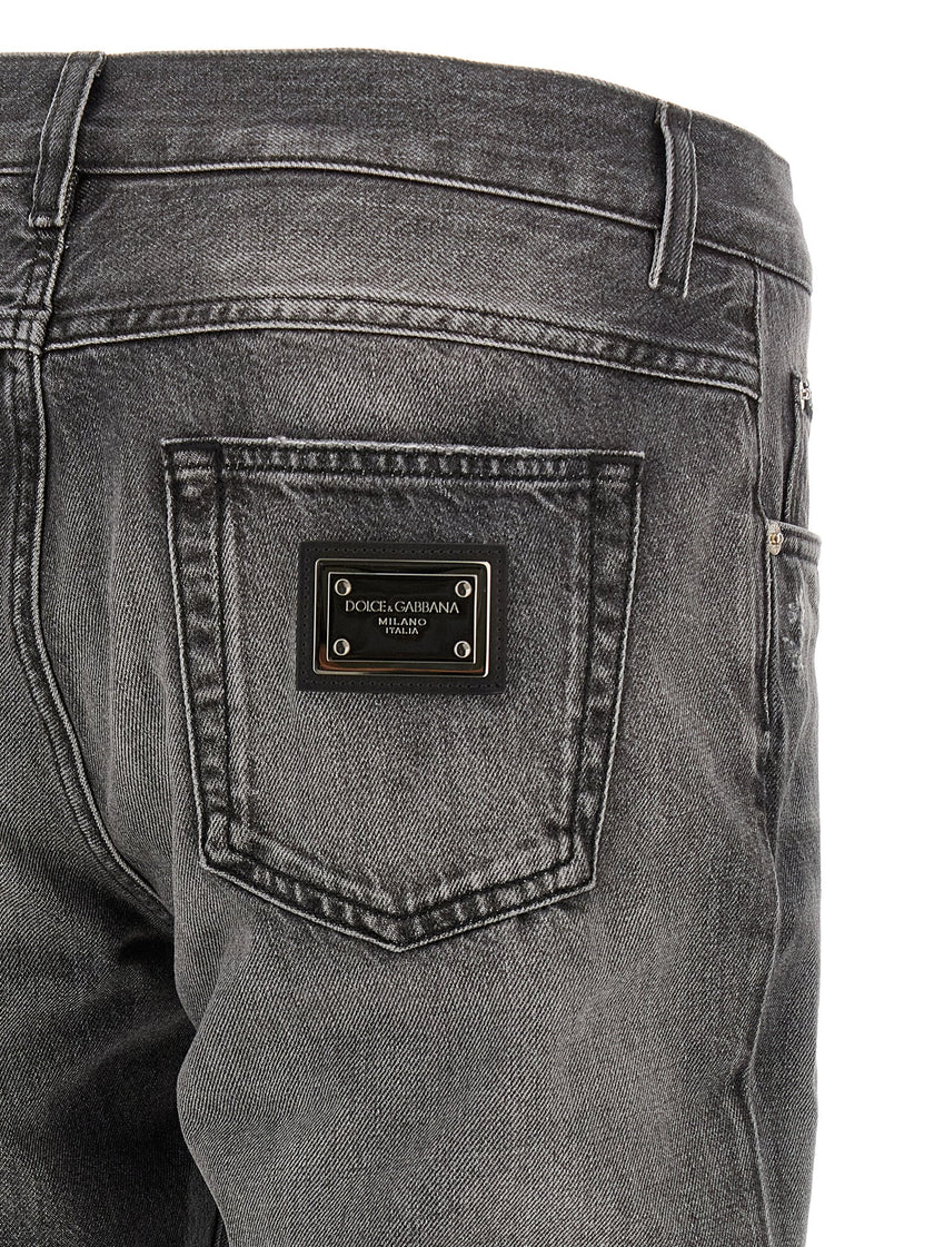 Dolce & Gabbana Graue Jeans aus Baumwolle