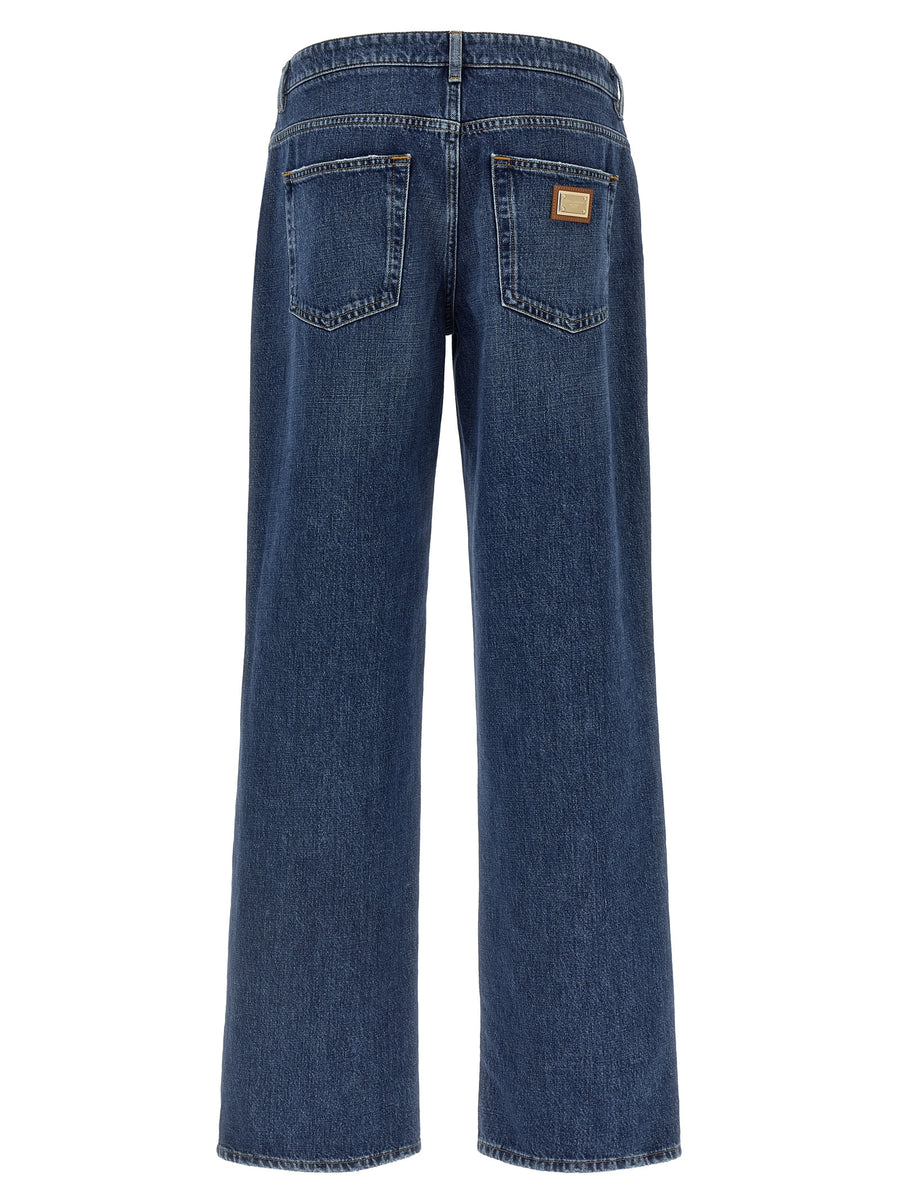 Dolce & Gabbana Blaue Baumwolljeans im Relaxed Fit