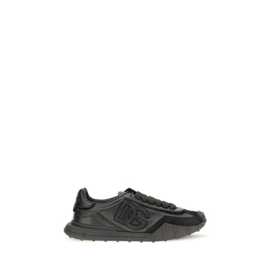 Dolce & Gabbana Schwarze Bos Taurus Kalbsleder-Sneaker