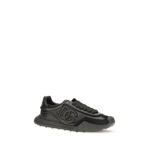 Dolce & Gabbana Schwarze Bos Taurus Kalbsleder-Sneaker