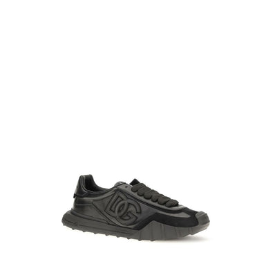 Dolce & Gabbana Schwarze Bos Taurus Kalbsleder-Sneaker