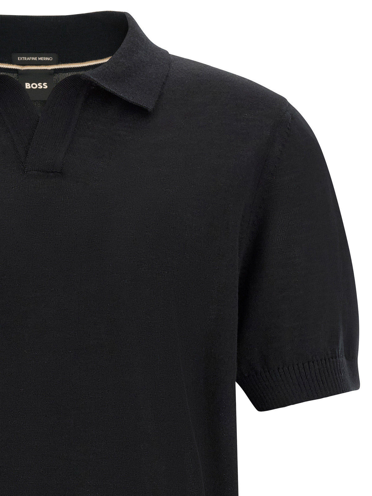 Hugo Boss Black Polo Shirt in Pure Virgin Wool