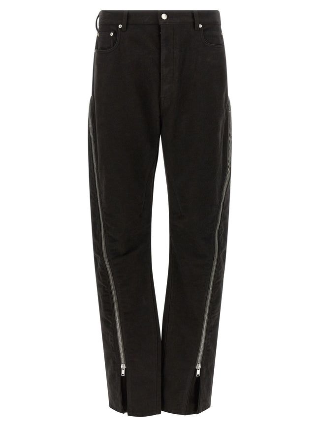 Rick Owens Schwarze Baumwollhose mit ausgestelltem Bein
