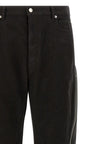 Rick Owens Schwarze Baumwollhose mit ausgestelltem Bein