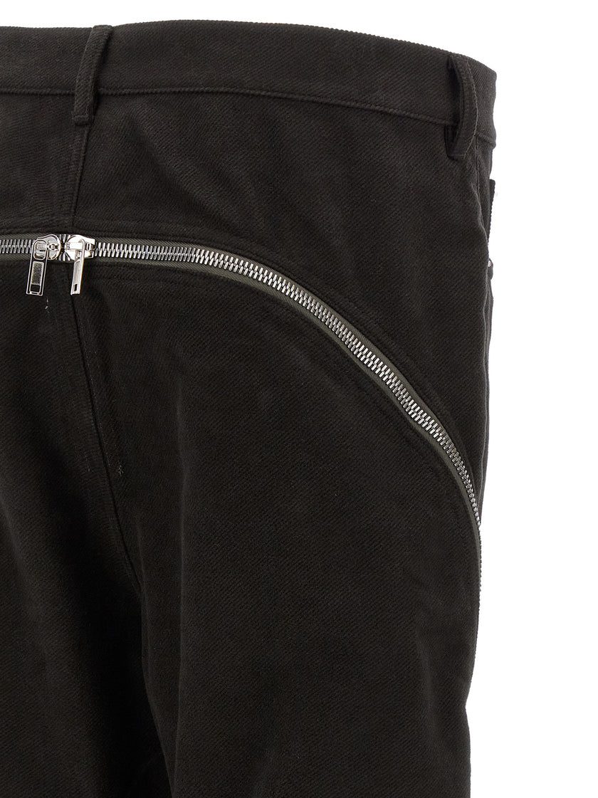 Rick Owens Schwarze Baumwollhose mit ausgestelltem Bein