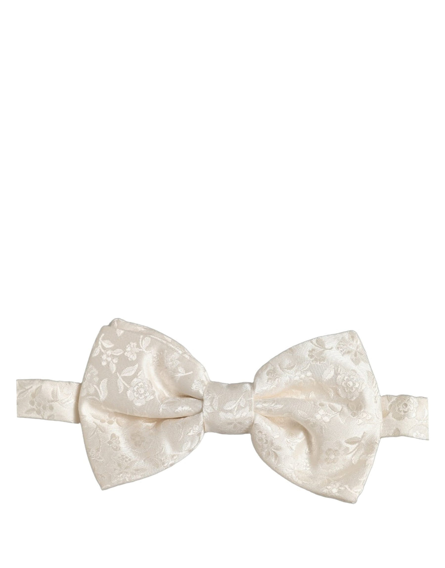 Dolce & Gabbana Men's Lilac Floral Silk Bow Tie, Adjustable