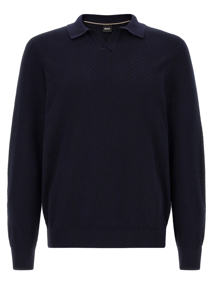 Hugo Boss Blue Cotton Polo Shirt