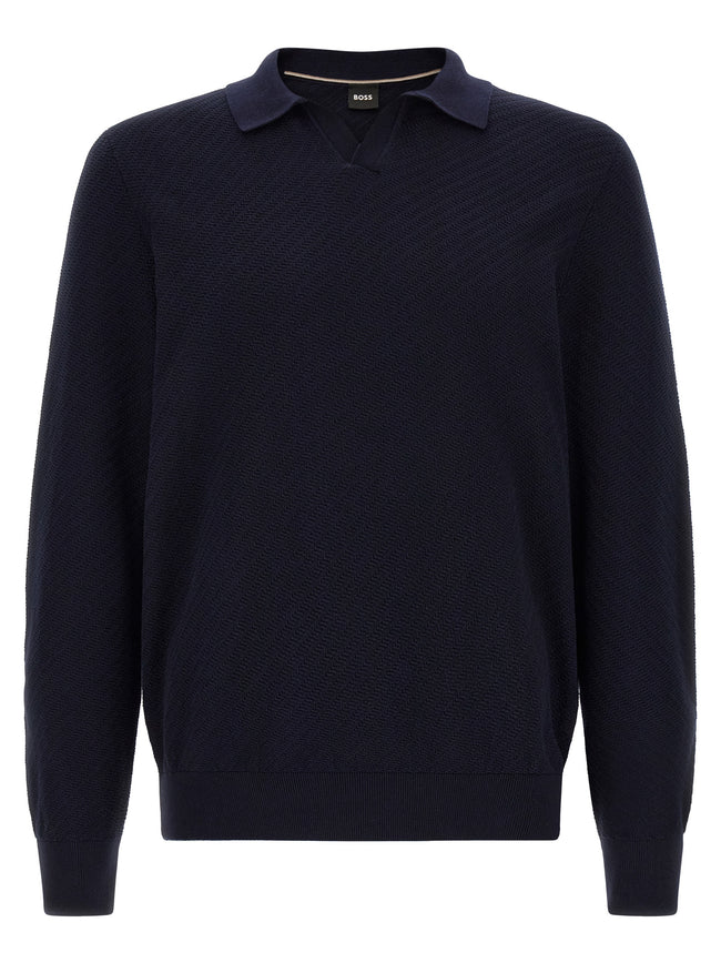 Hugo Boss Blaues Baumwoll-Polohemd
