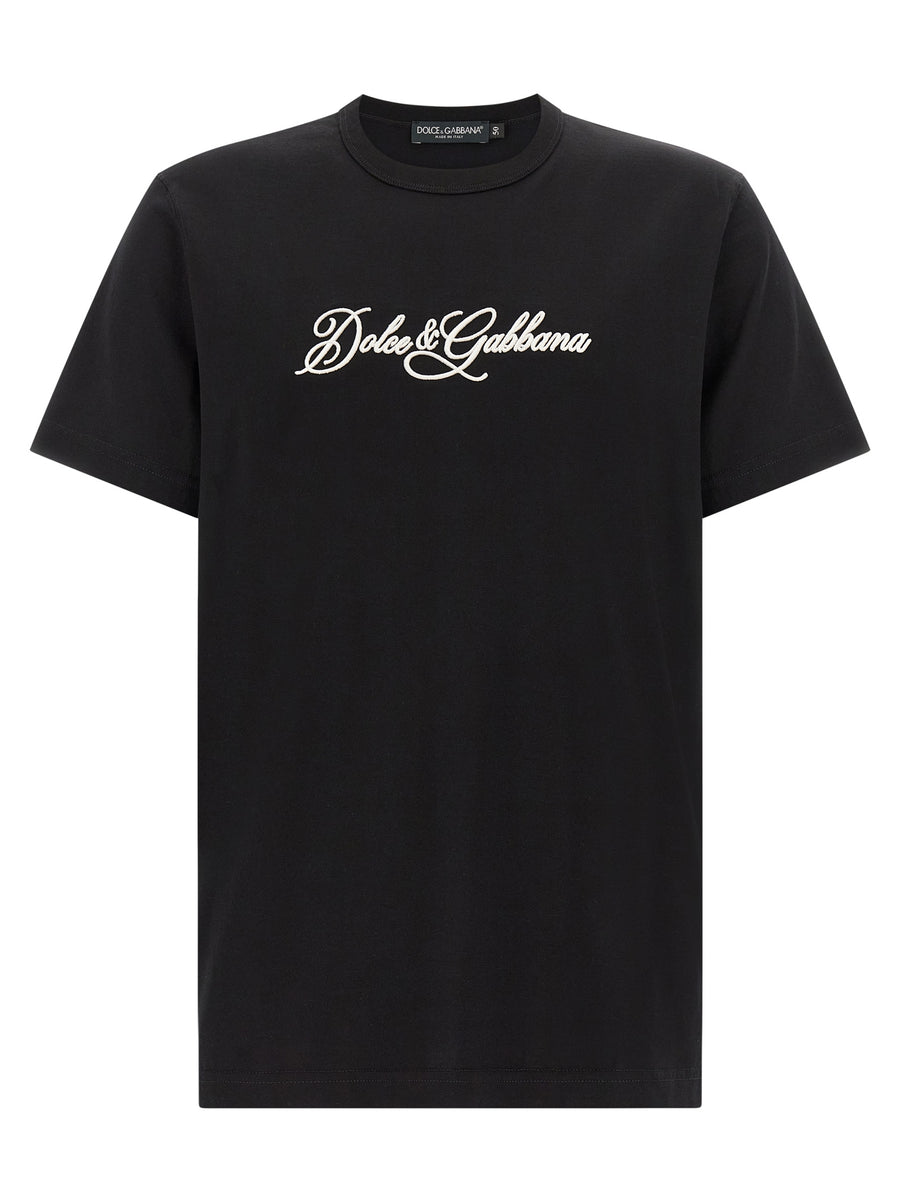 Dolce & Gabbana Schwarzes Baumwoll-T-Shirt