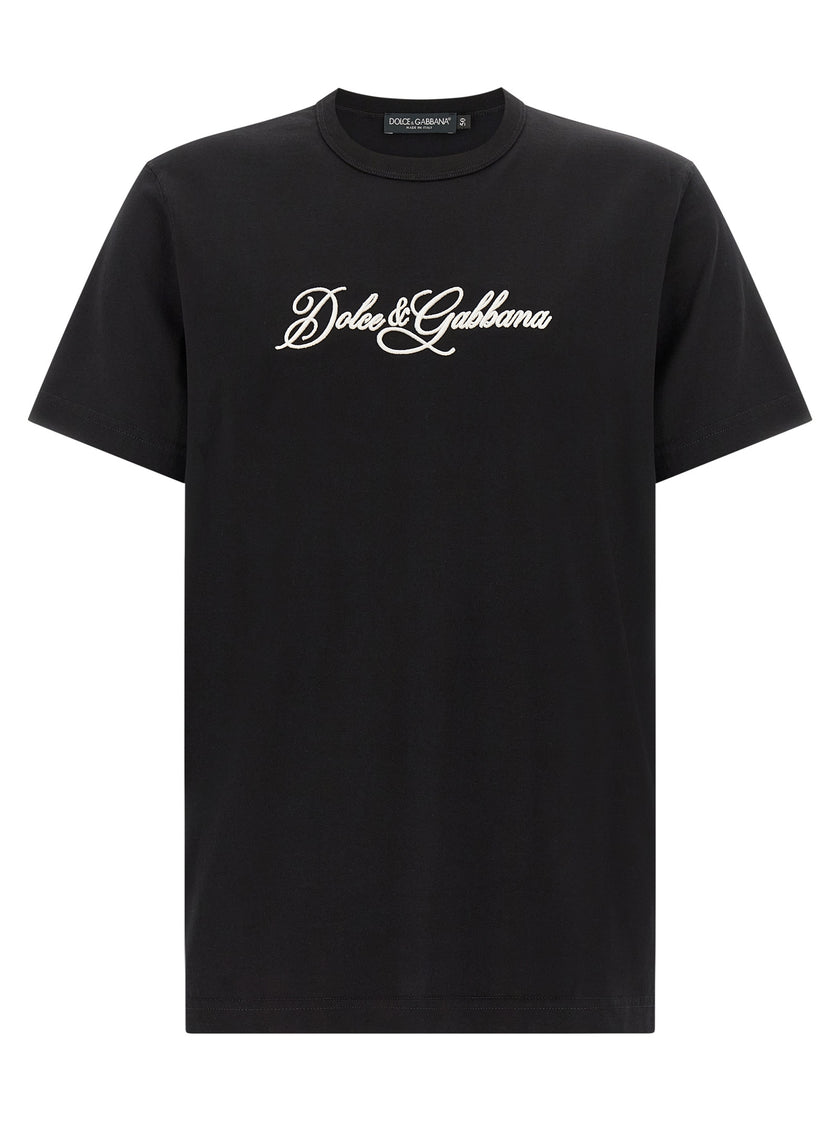 Dolce & Gabbana Schwarzes Baumwoll-T-Shirt