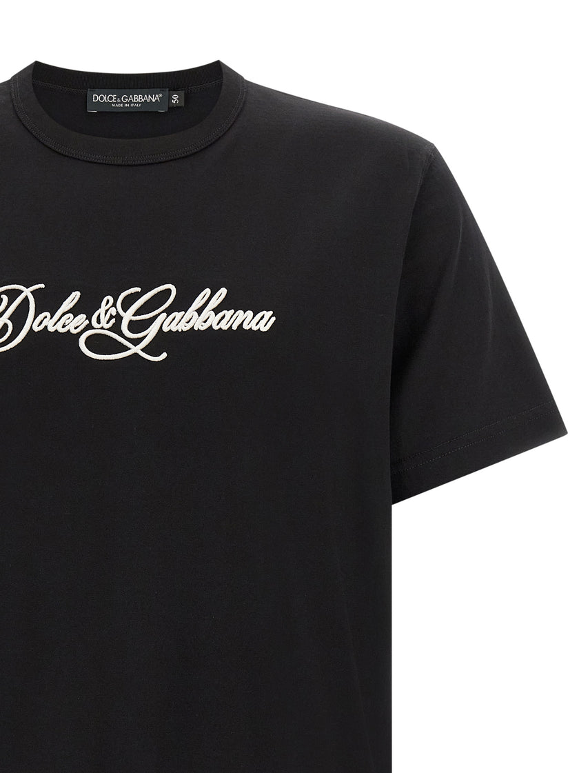Dolce & Gabbana Schwarzes Baumwoll-T-Shirt