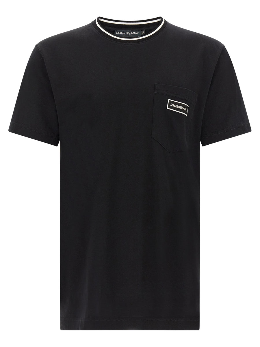Dolce & Gabbana Schwarzes Baumwoll-T-Shirt