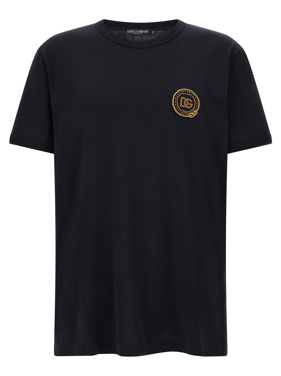 Dolce & Gabbana Blaues Baumwoll-T-Shirt