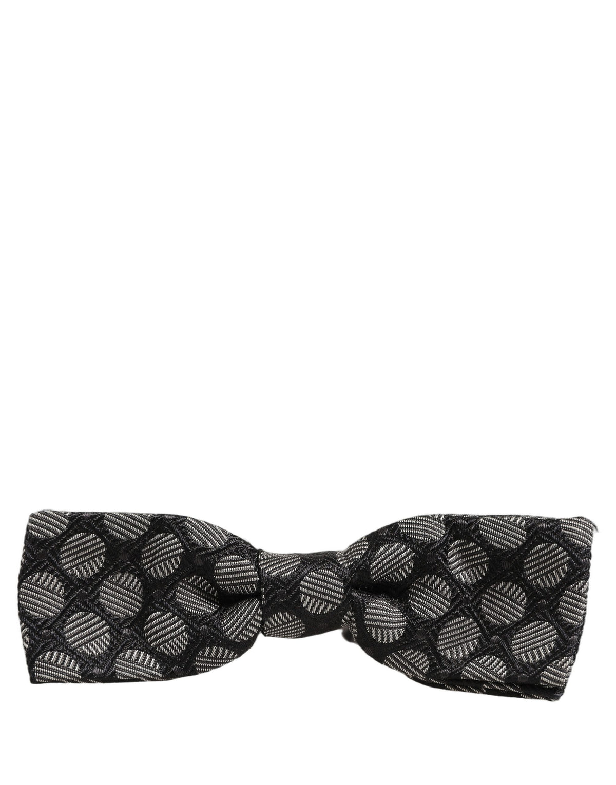 Dolce & Gabbana Black and White Geometric Silk Papillon Bow Tie, Adjustable
