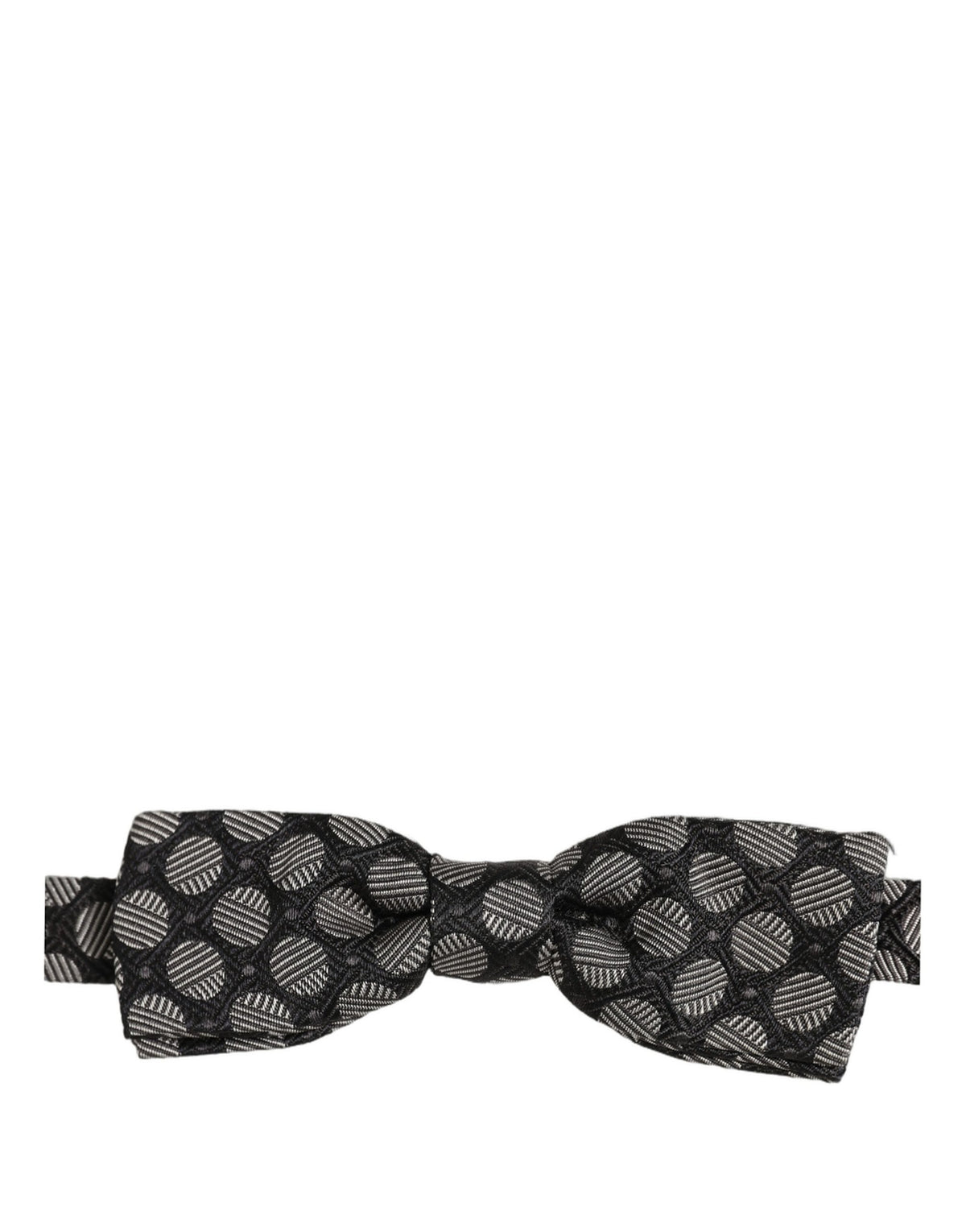 Dolce & Gabbana Black and White Geometric Silk Papillon Bow Tie, Adjustable