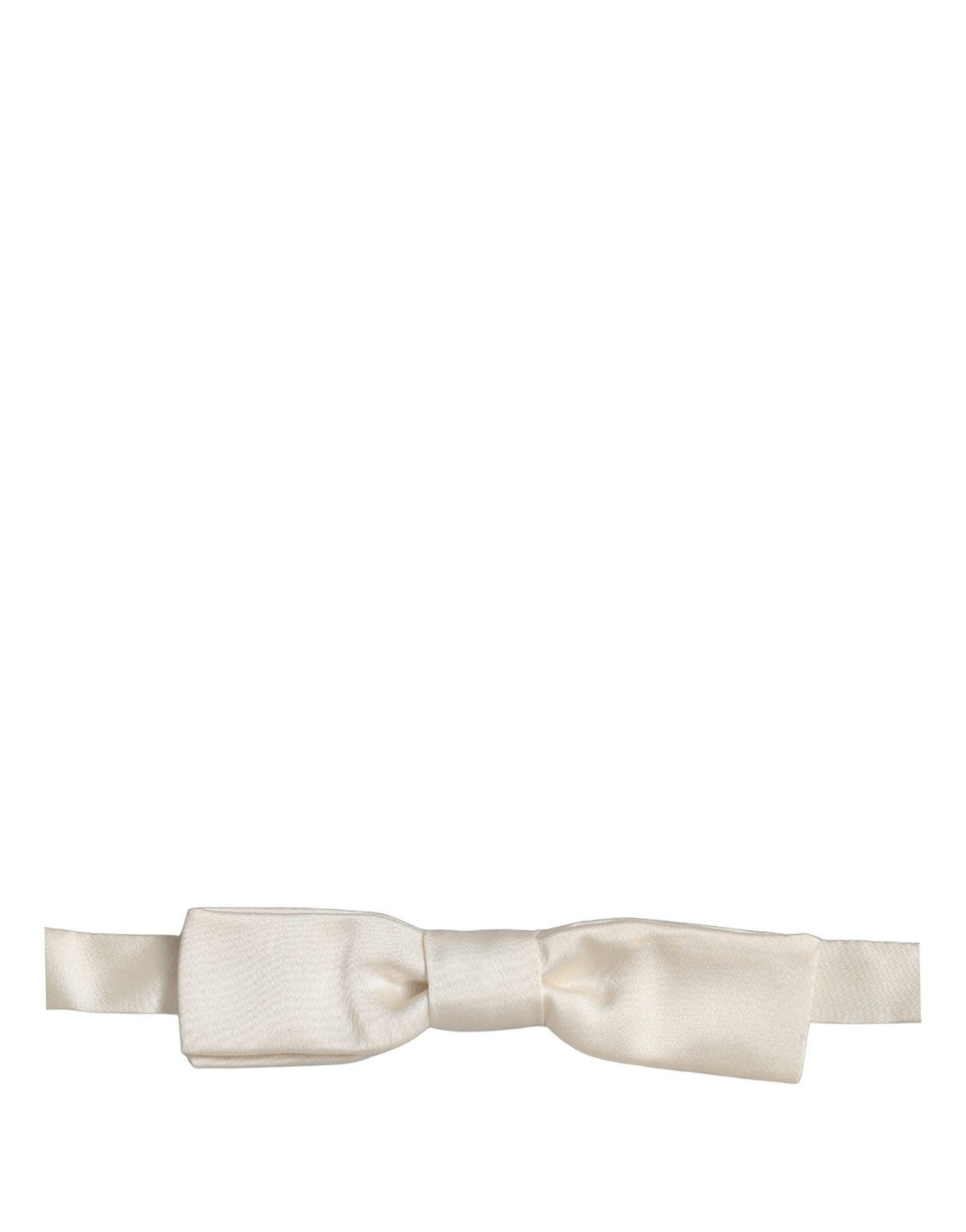 Dolce & Gabbana Men's Bow Tie, 100% Silk, White, Adjustable
