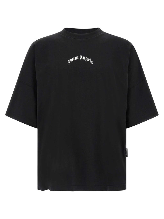 Palm Angels Bicolor Cotton T-Shirt white and black with bold graphic logo on front and back