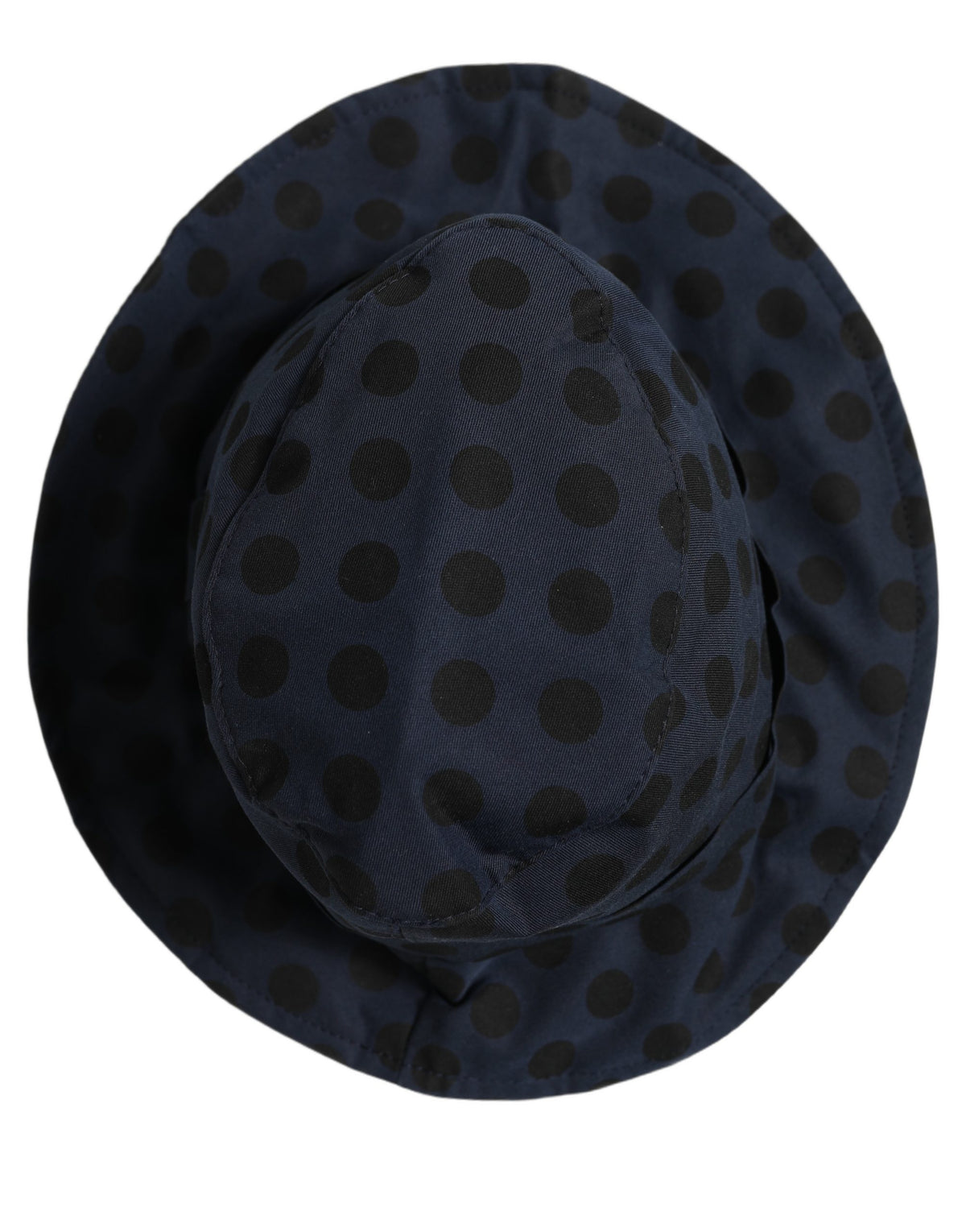 Dolce & Gabbana Blue Black Polka Dot Cotton Bucket Hat