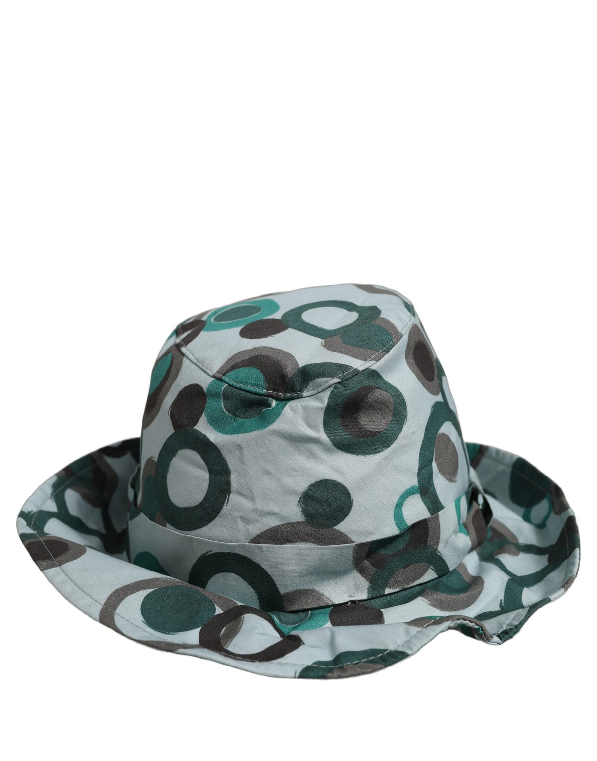 Dolce & Gabbana Cotton Bucket Hat with Large Polka Dot Print in Petrol