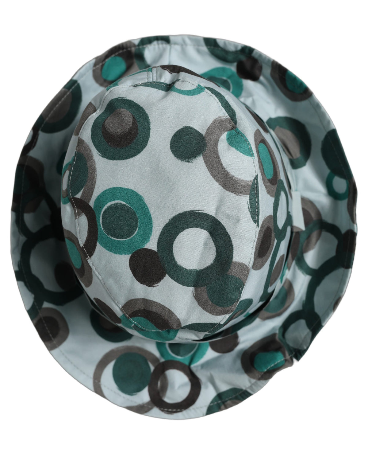 Dolce & Gabbana Cotton Bucket Hat with Large Polka Dot Print in Petrol