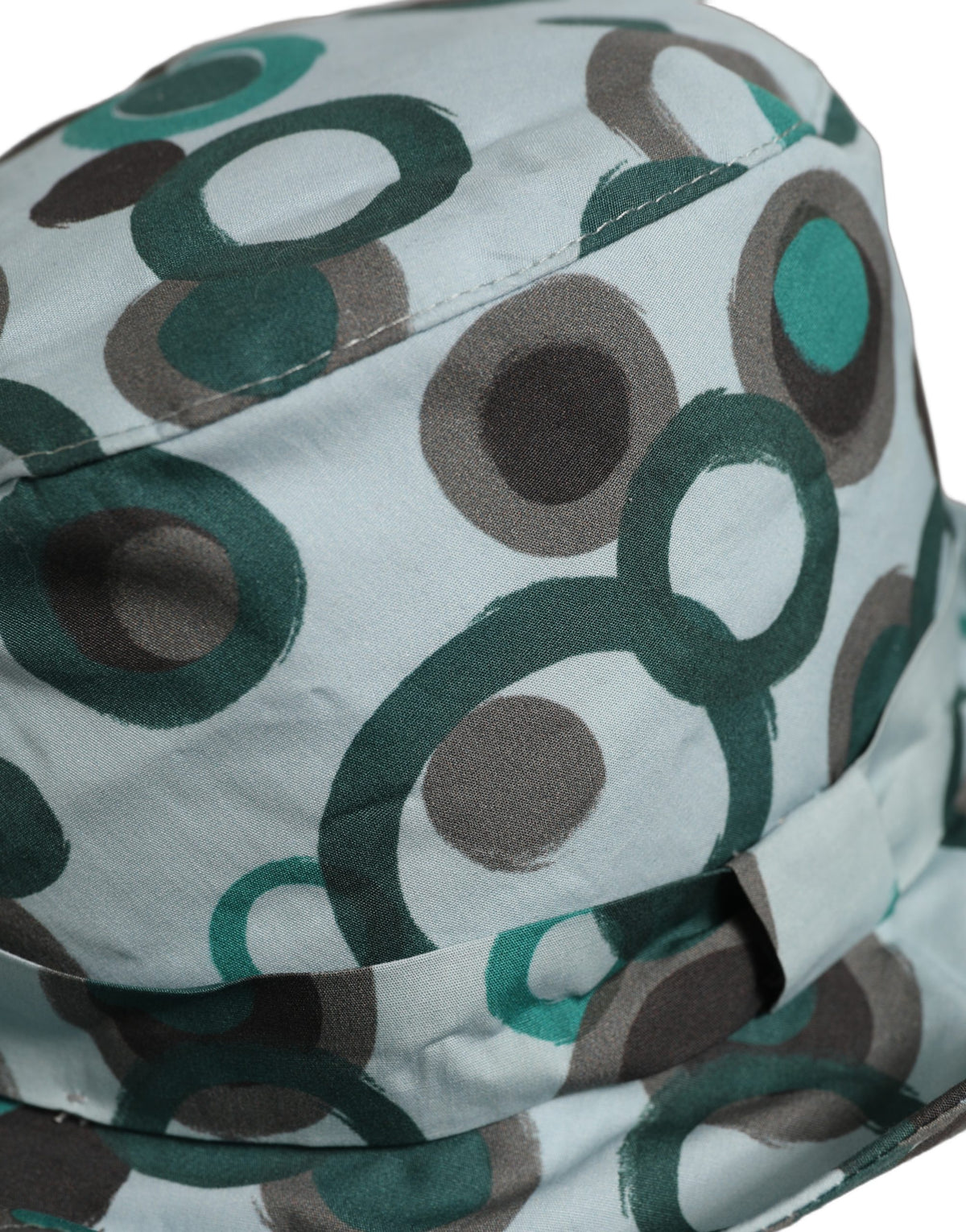 Dolce & Gabbana Cotton Bucket Hat with Large Polka Dot Print in Petrol