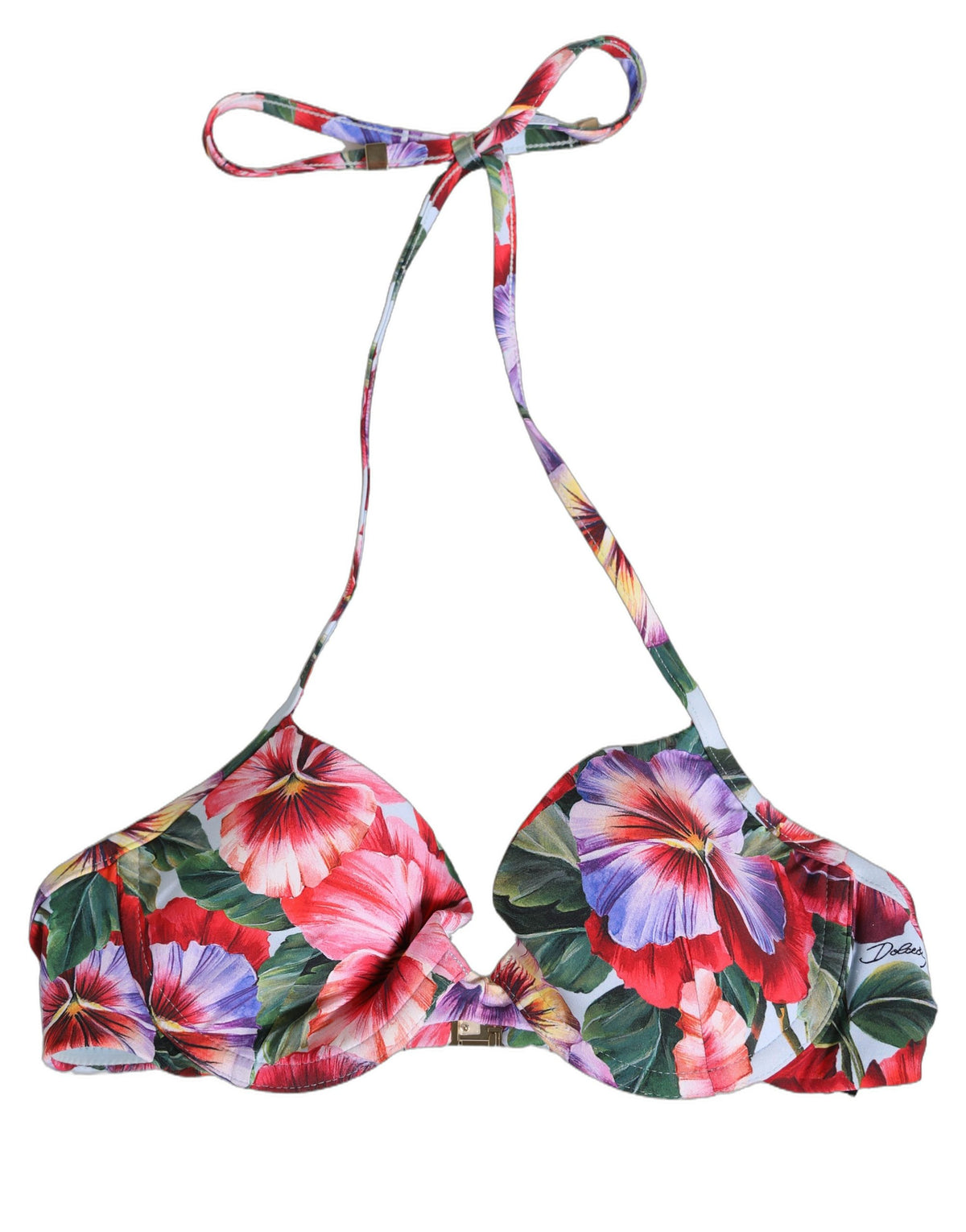 Dolce & Gabbana multicoloured floral print bikini top for beachwear
