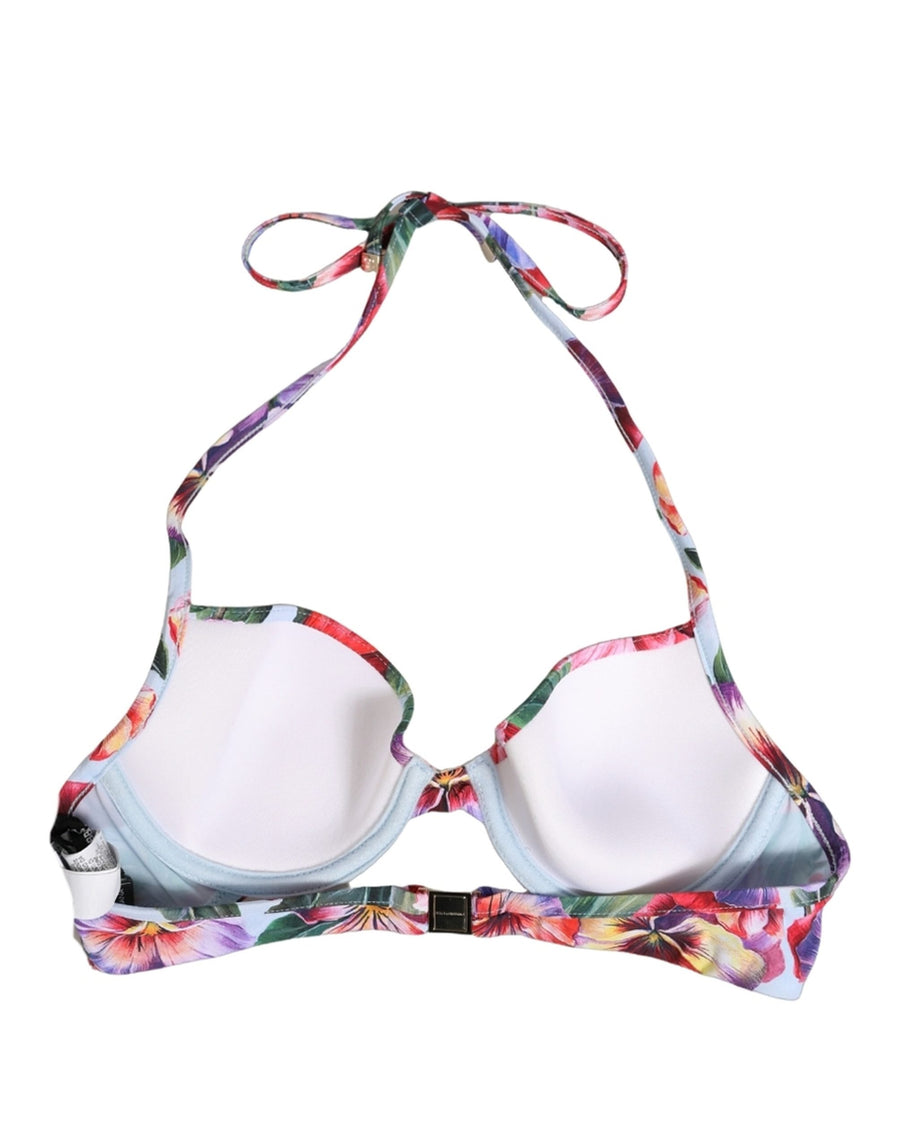 Dolce & Gabbana multicoloured floral print bikini top for beachwear