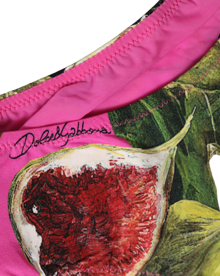 Dolce & Gabbana Fig-Print Bikini Bottoms in Fuchsia Pink