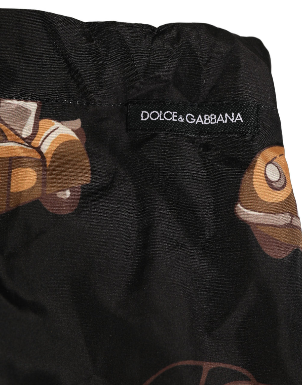 Dolce & Gabbana Swim Shorts with Black Car Print Beachwear Swimwear