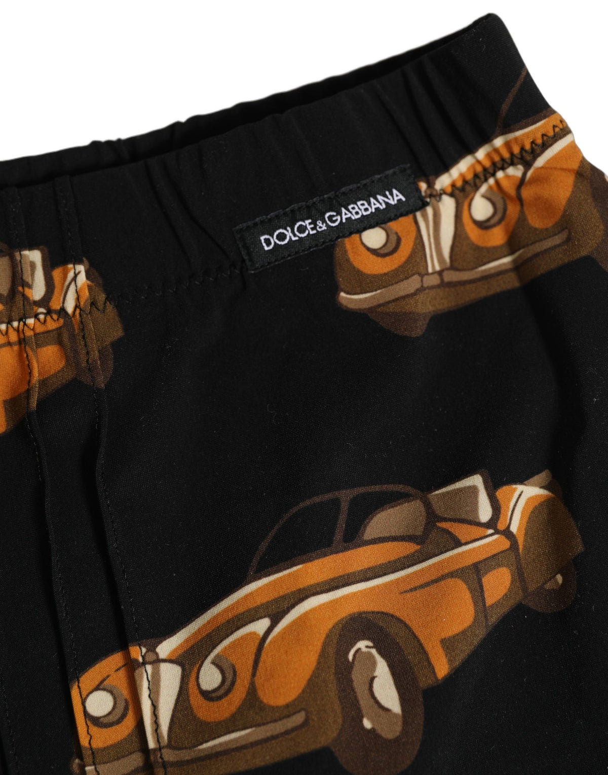 Dolce & Gabbana Swim Shorts with Black Car Print Beachwear Swimwear