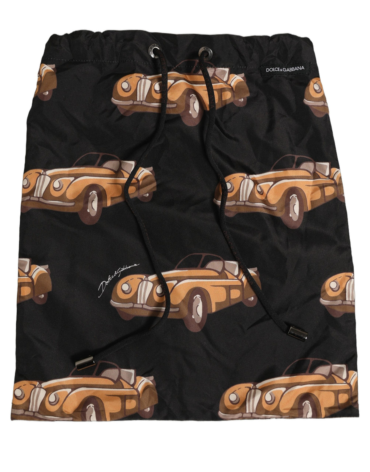 Dolce & Gabbana Swim Shorts with Black Car Print Beachwear Swimwear