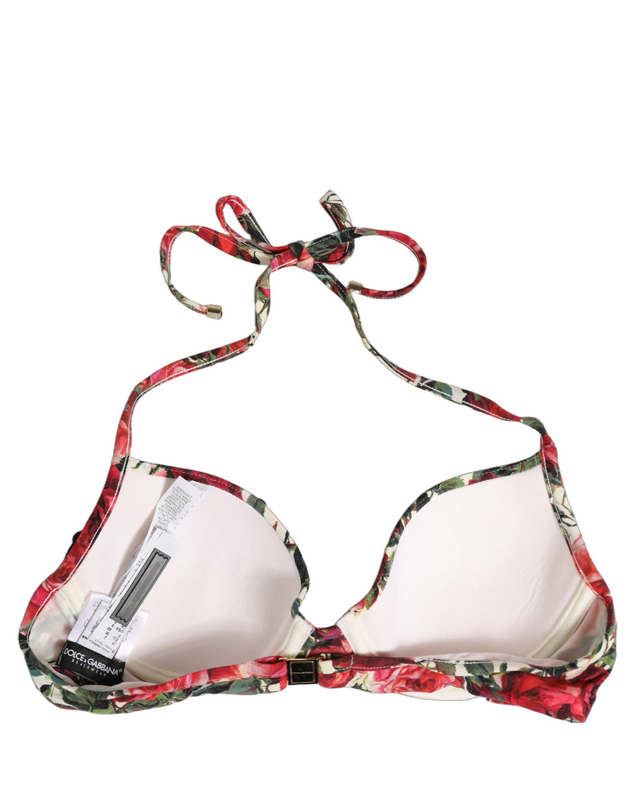 Dolce & Gabbana Multicolor Floral Print Bikini Top for the Beach