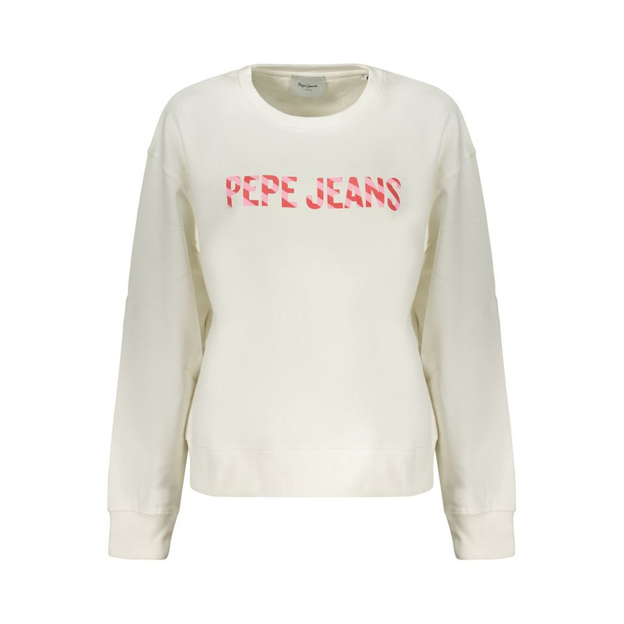 Pepe Jeans Women's White Cotton Sweatshirt