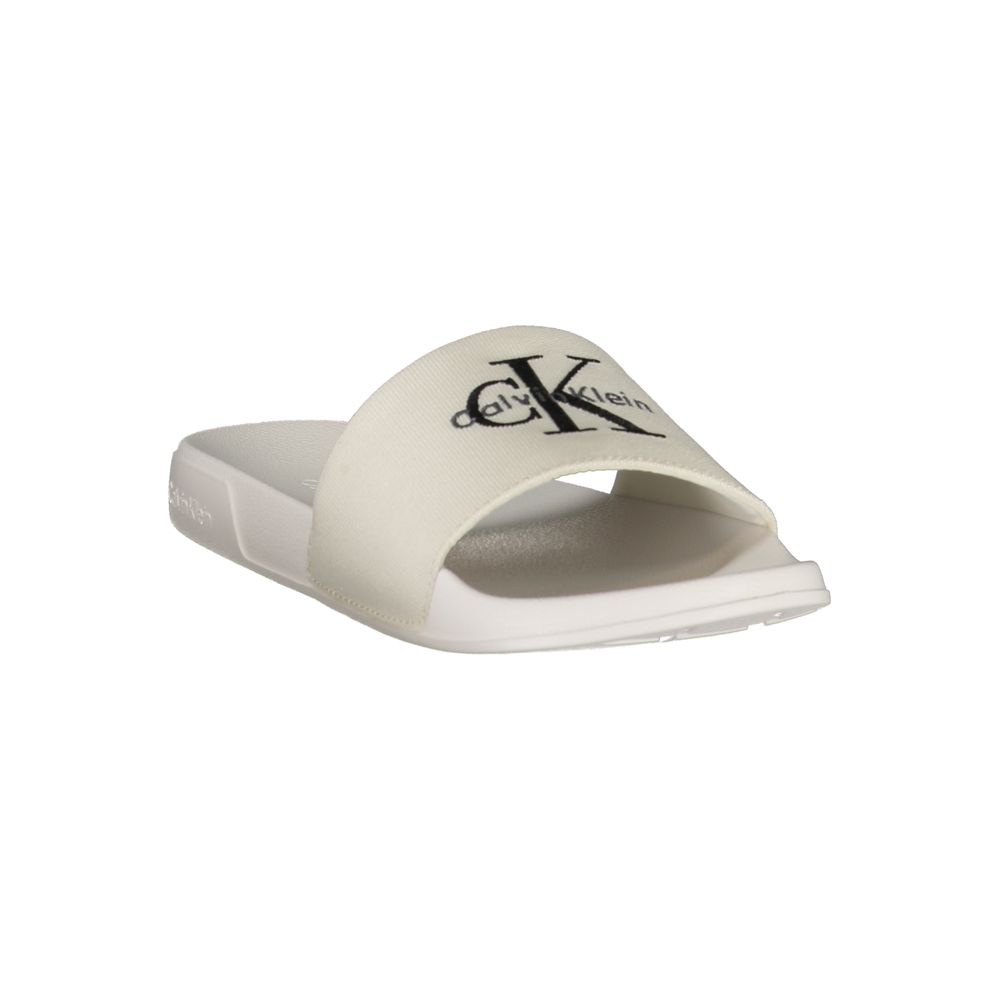 Calvin Klein Women's White Polyester Slippers