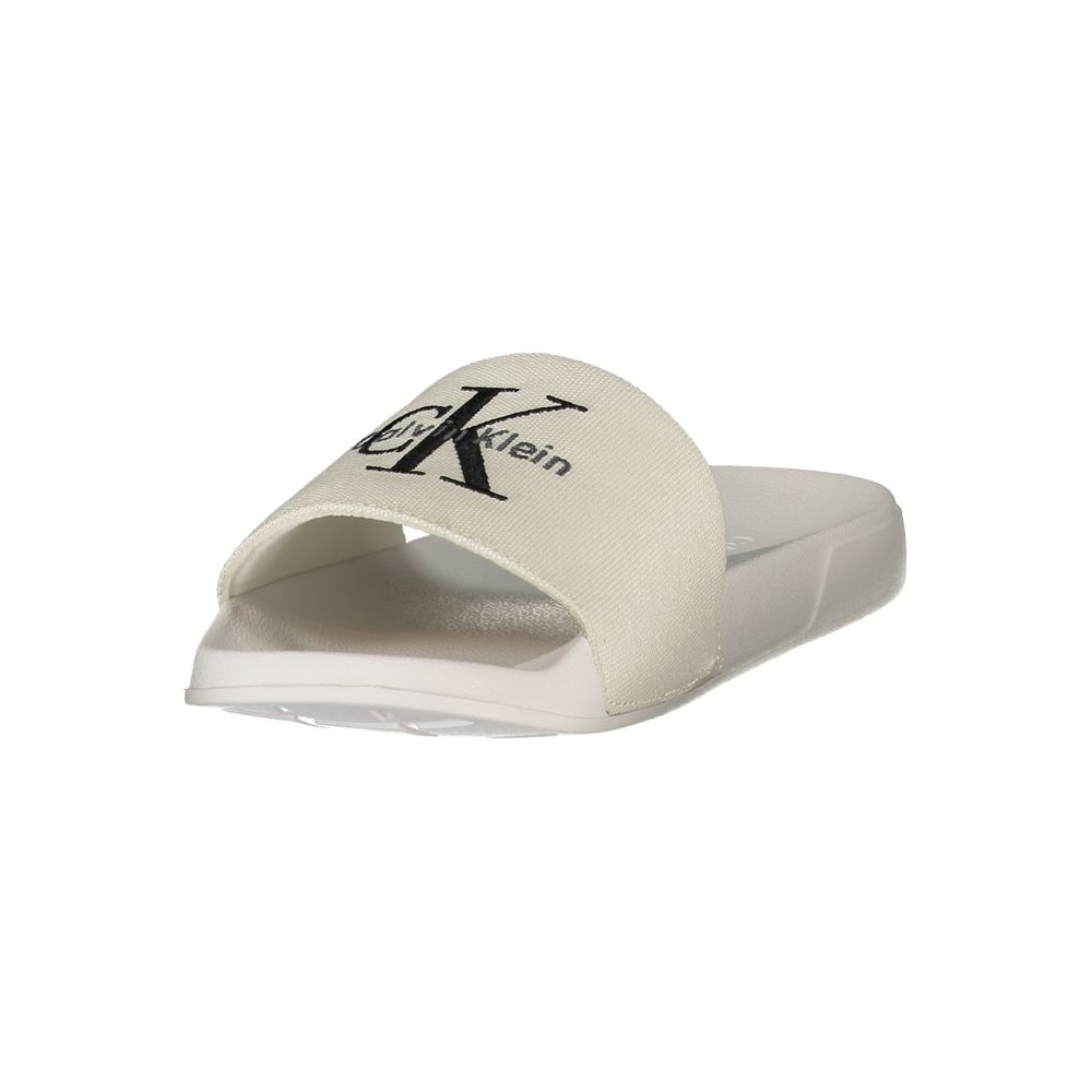 Calvin Klein Women's White Polyester Slippers
